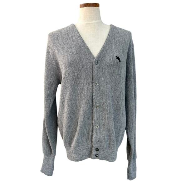 Vintage Steeplechase Gray Wool Cardigan M Academia Preppy Collegiate Sweater - Picture 1 of 13